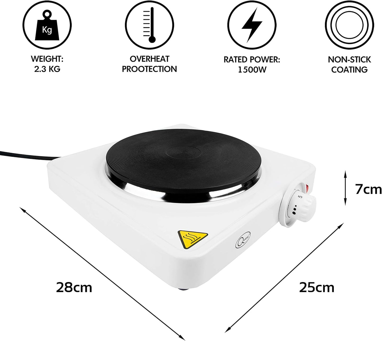 Quest Electric Single Hob / Hot Plate - 35240