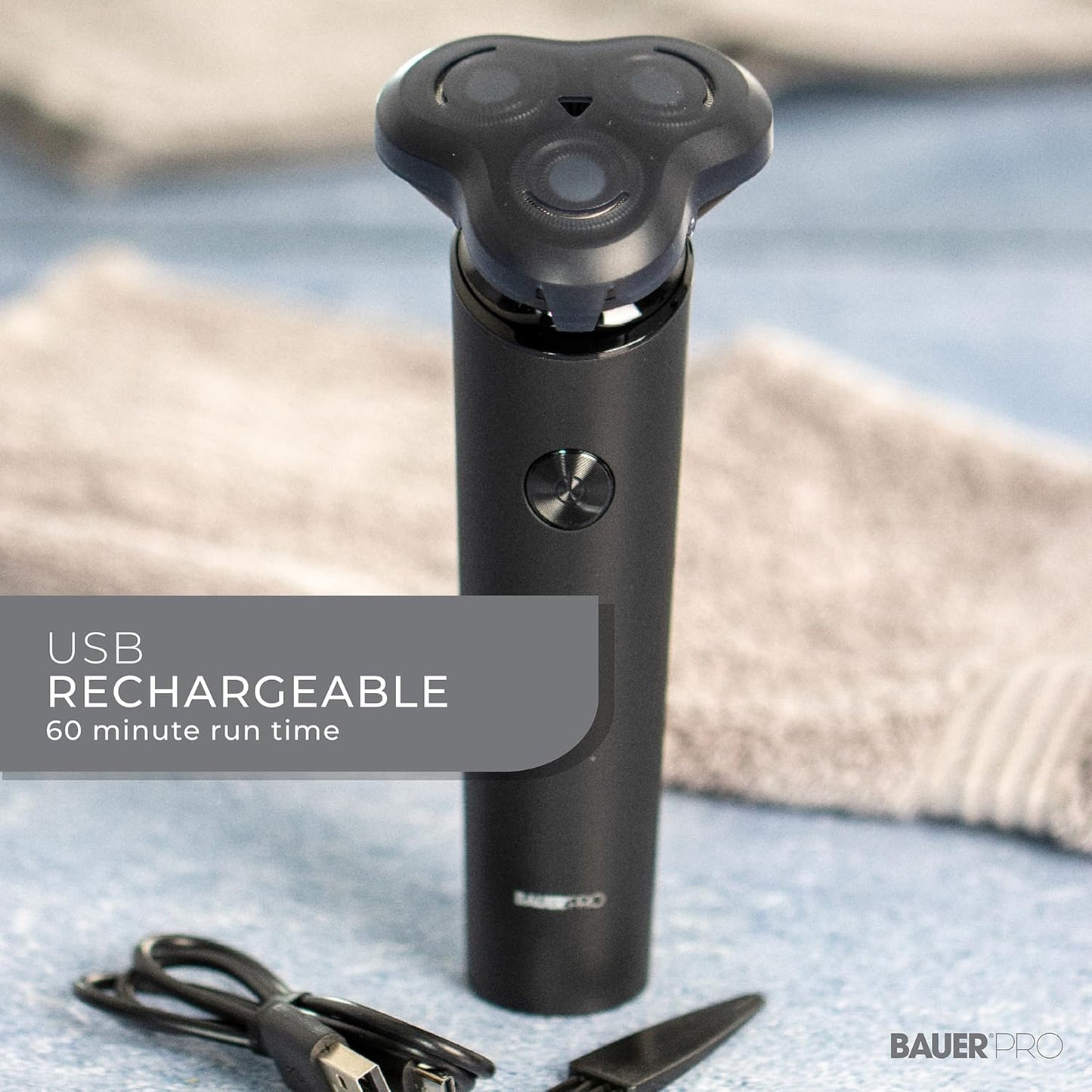 Bauer Rechargeable Dry Rotary Shaver 38749